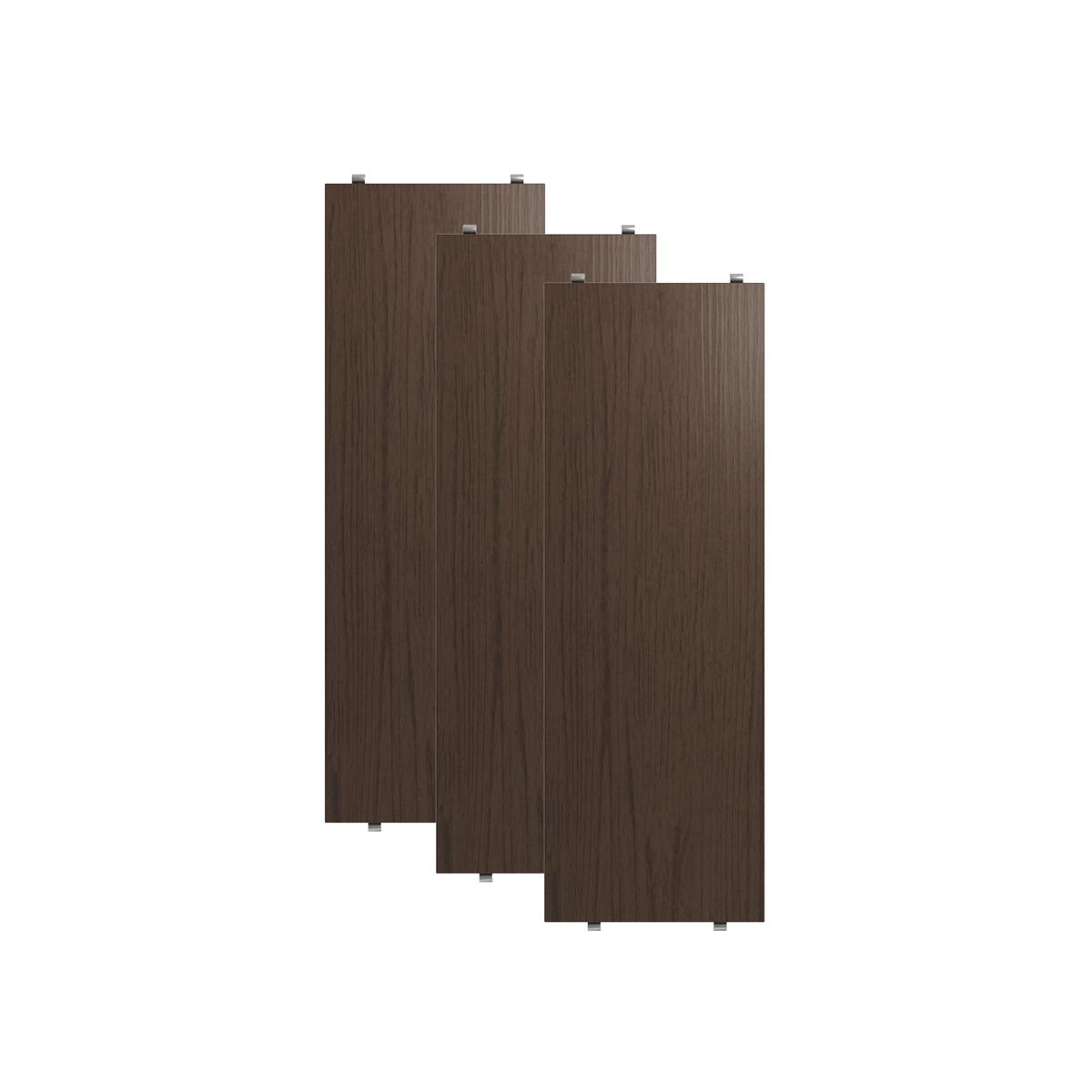 String - Hyllplan 58 x 20 cm 3-pack mörk ek - Hyllsystem - Nils Strinning - Träfärgad - Trä
