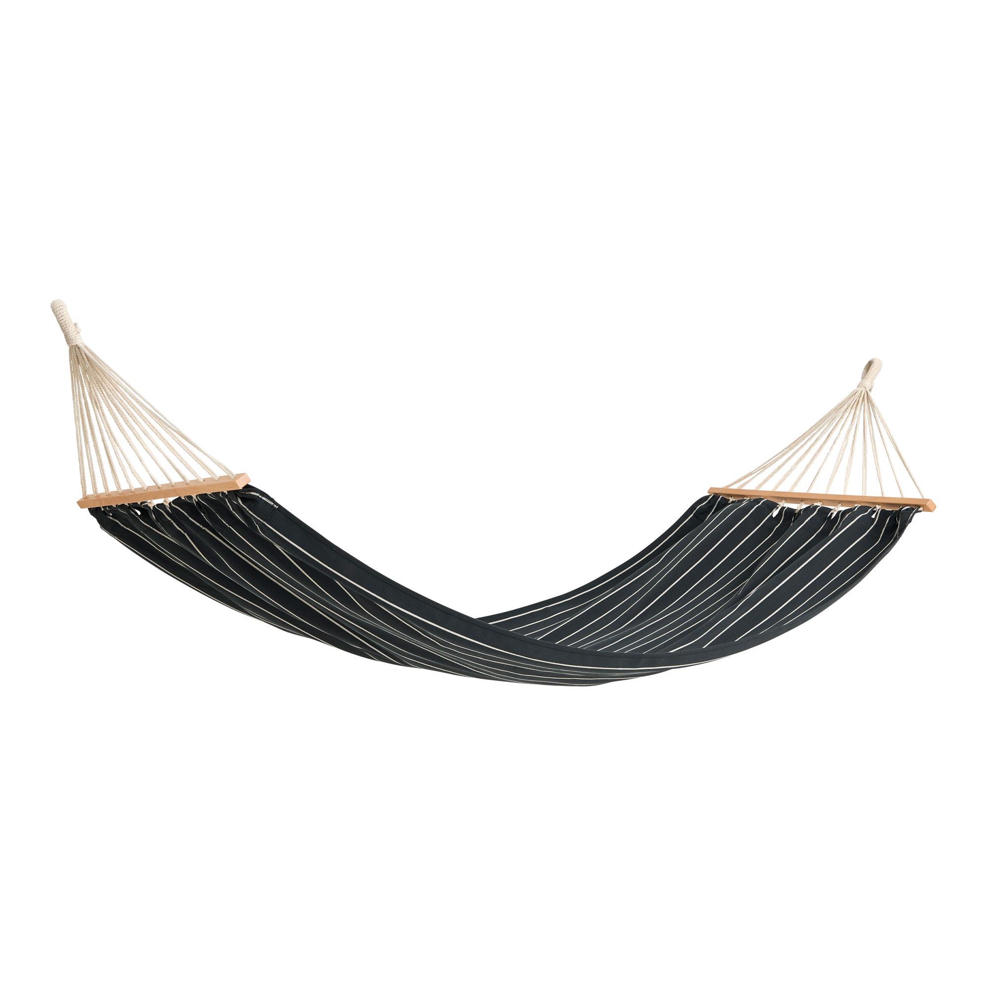HAY - Outdoor Market Hammock black with beige stripe - Hängmattor - Jasper Morrison - Svart - Plast