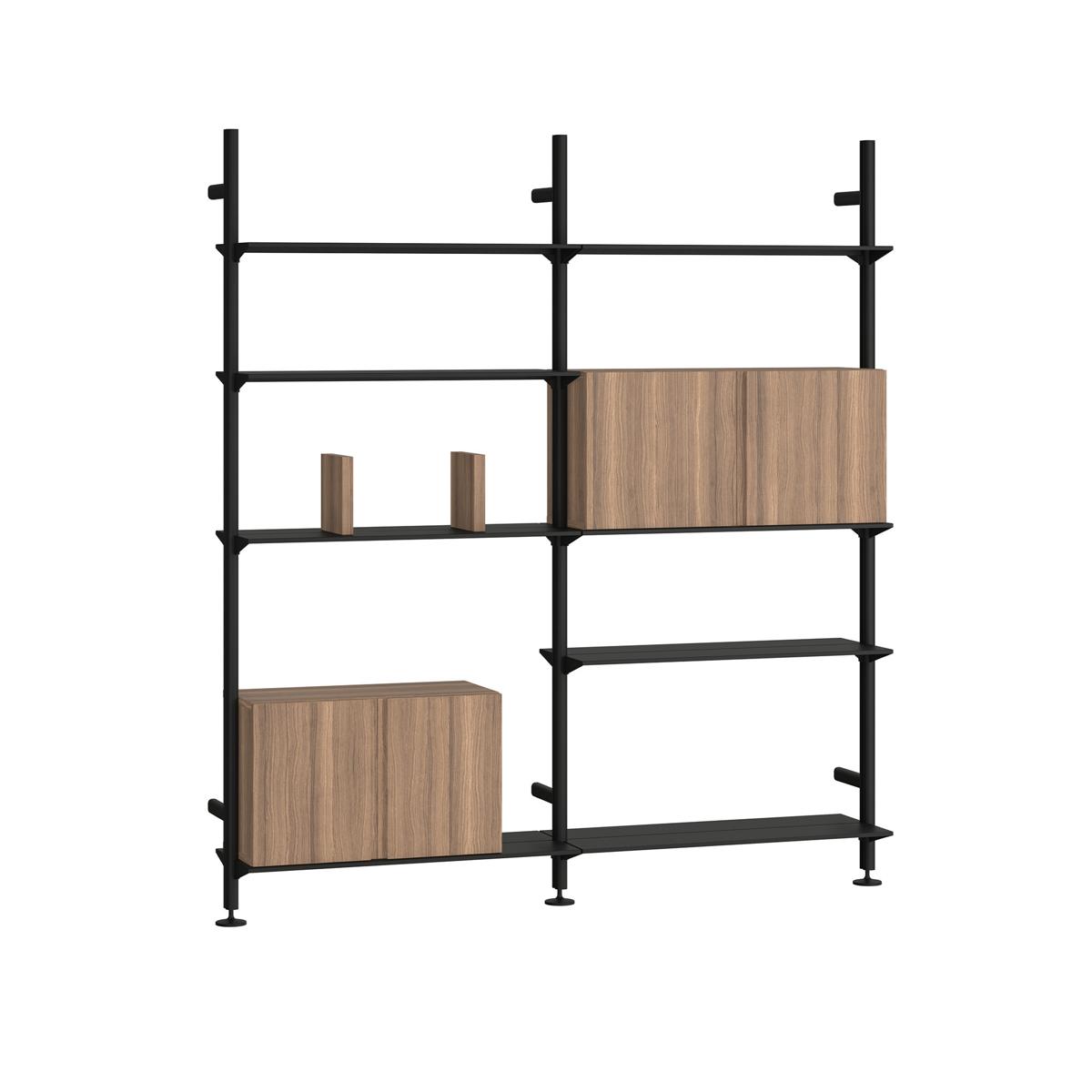 Pira - Pira G2 W-A 210_204 Black Gray/Walnut - Hyllor & Hyllsystem - Svart - Metall/Papper/Trä