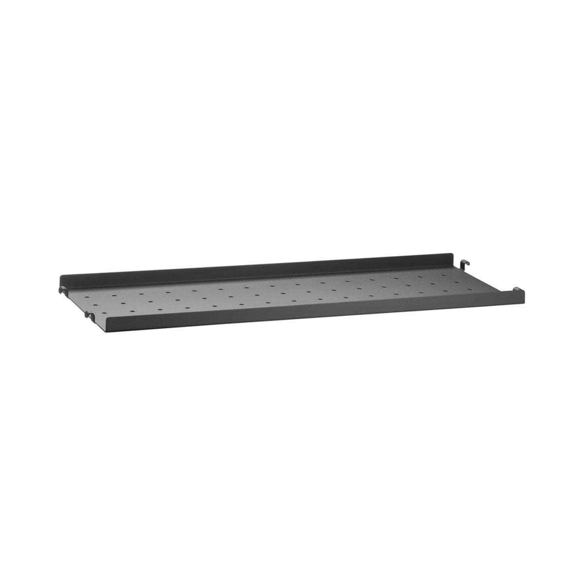 String - Metallhyllplan låg kant 58 x 20 cm svart - Hyllsystem - Nils Strinning - Svart - Metall