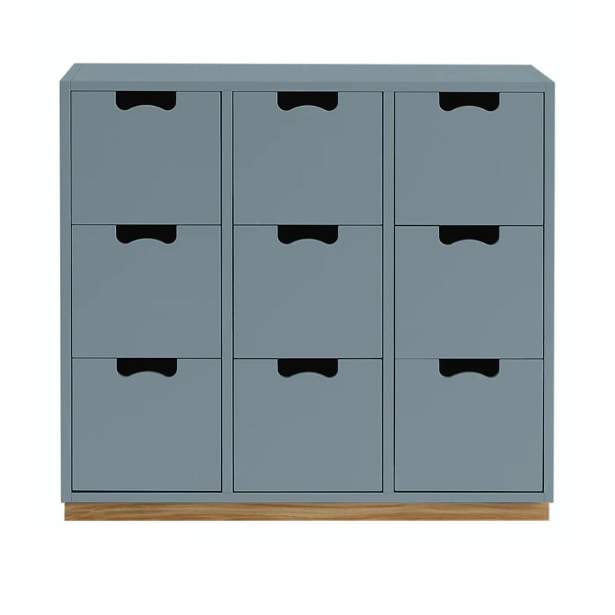 Asplund - Snow Drawer B3 - Nordic Blue, Ek Sockel - Byråer -  Thomas Sandell & Jonas Bohlin - Blå - Trä