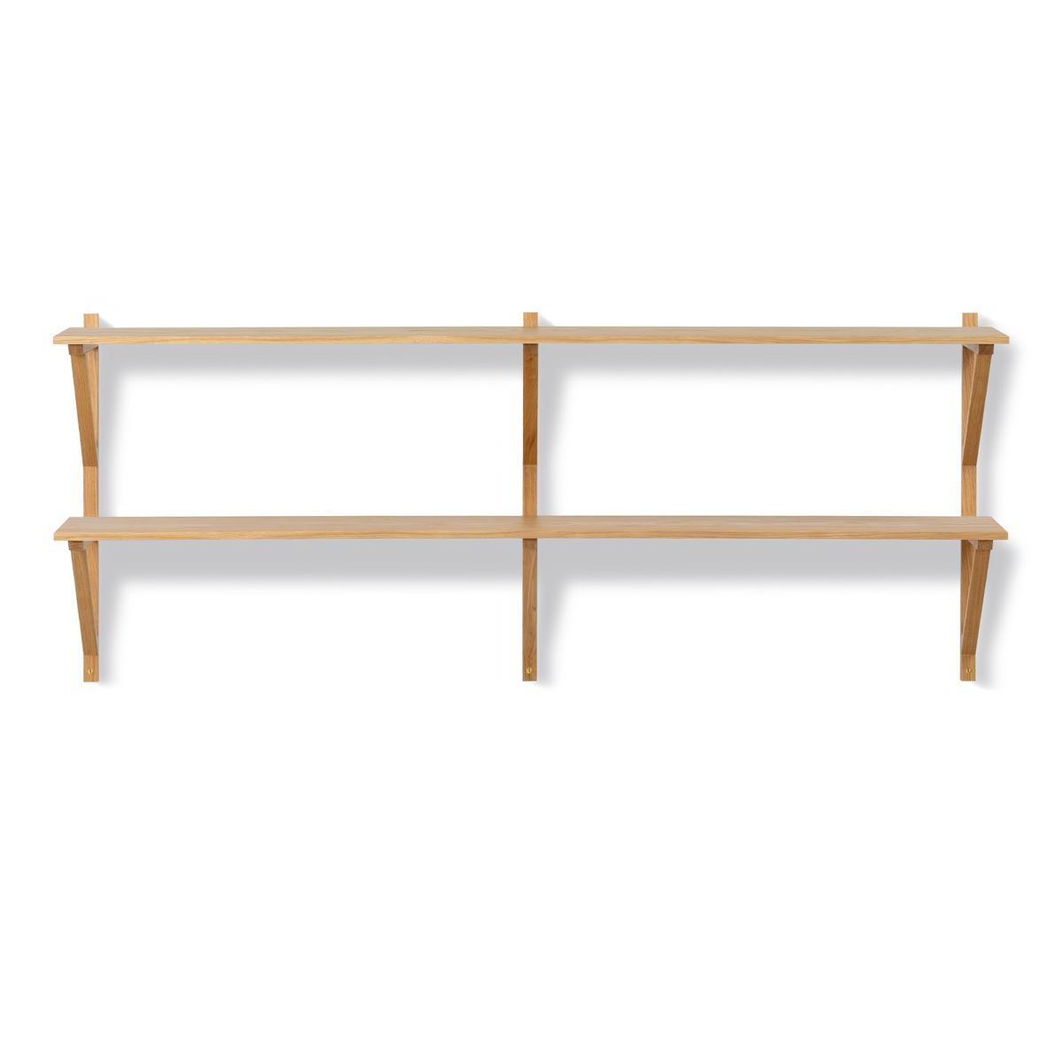 Fredericia Furniture - BM29 Shelf - 2 compartments - 2 shelves - DxWxH: 26x149x61 cm - Oak lacquer - Vägghyllor - Børge Mogensen - Träfärgad - Trä
