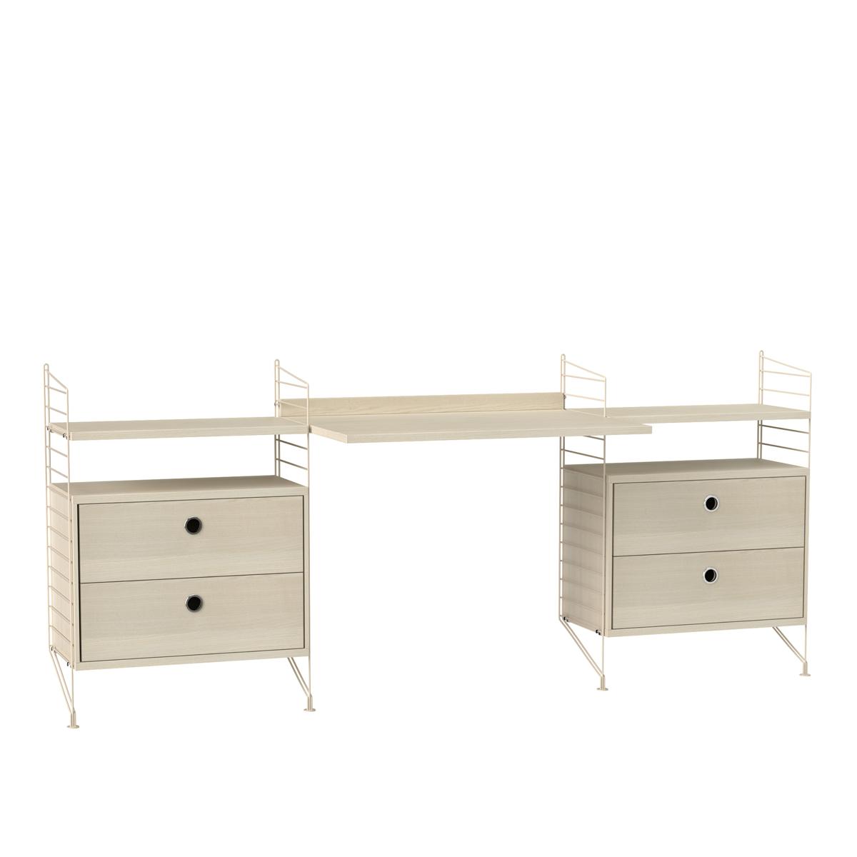 String - Kontor Hyllsystem C Ask / Beige - Träfärgad