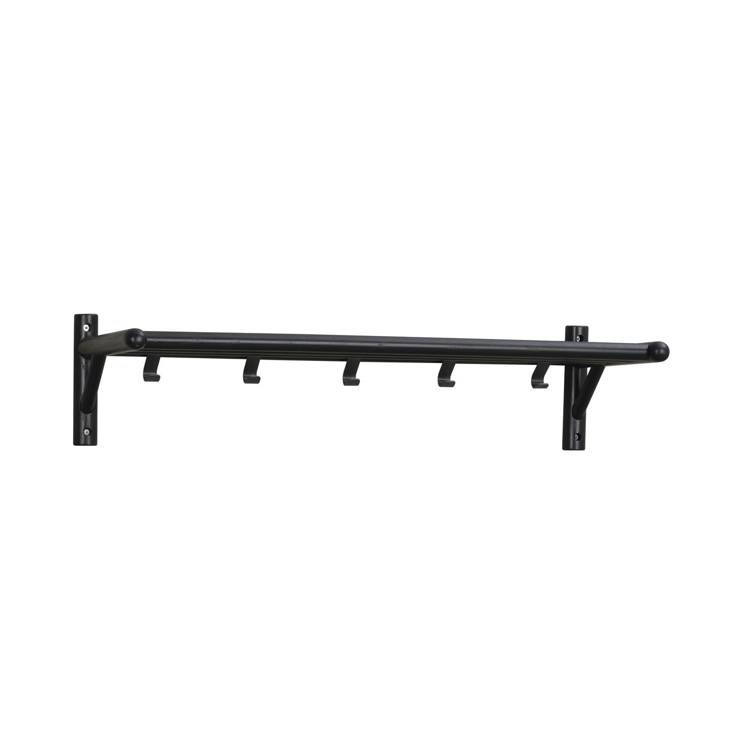 ROWICO rektangulär Milford hatthylla med 5 krokar - svart ek och metall (80cm)