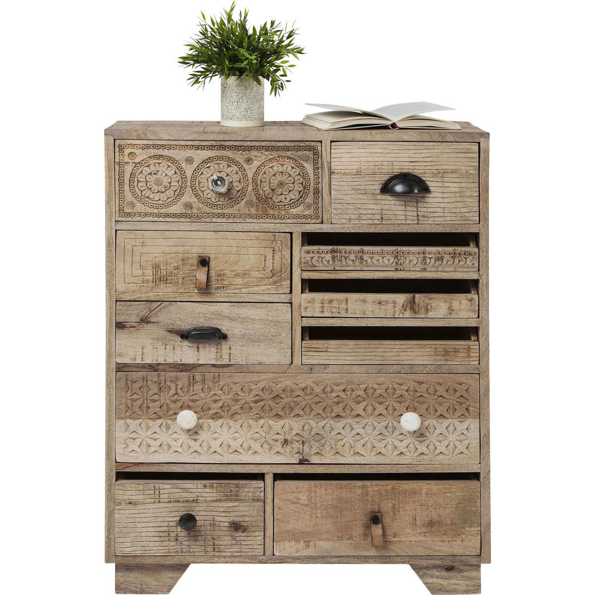 KARE DESIGN Puro Byrå - Mangoträ och MDF, med 10 Lådor