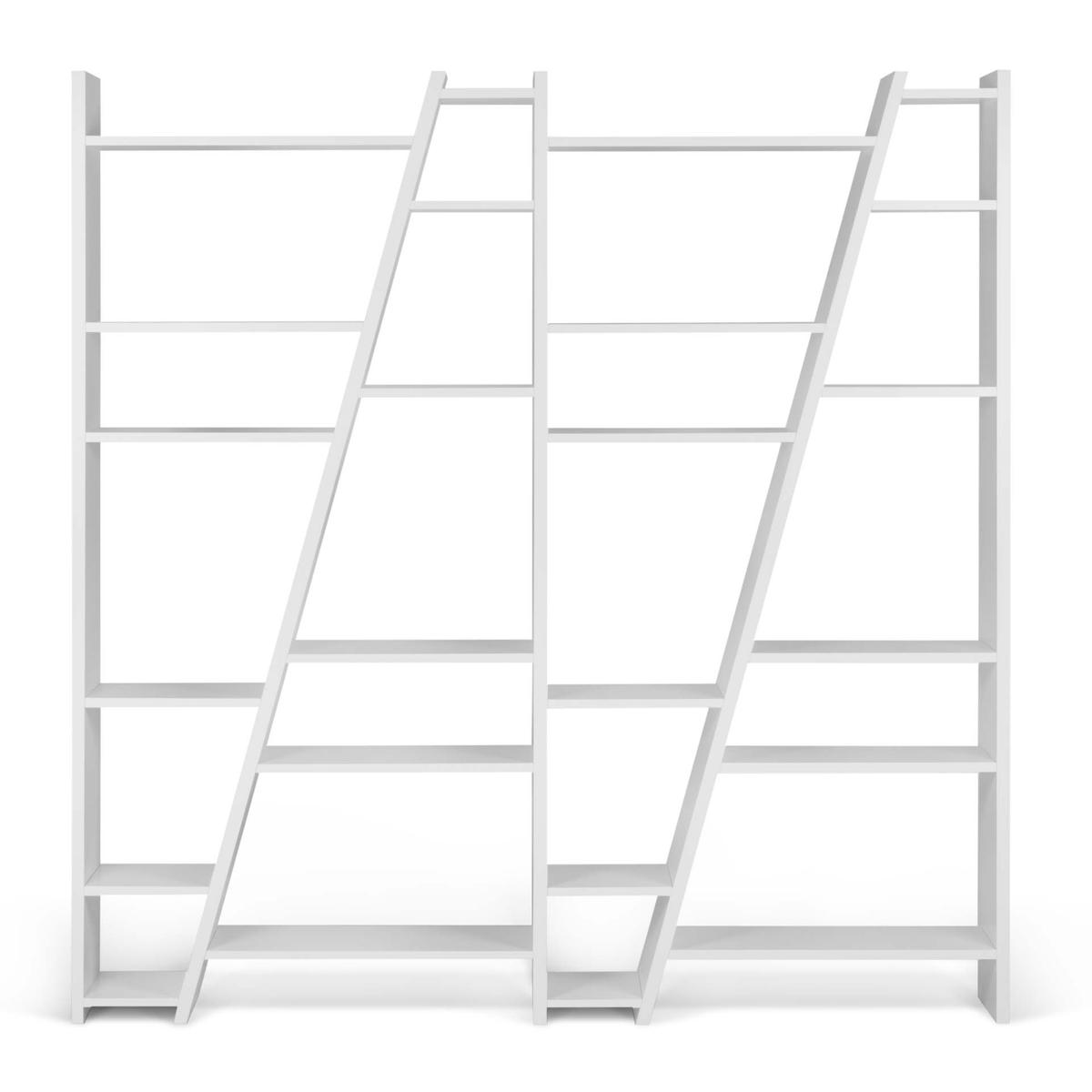 TEMAHOME Delta Bookcase 004 - Vit asymmetrisk bokhylla