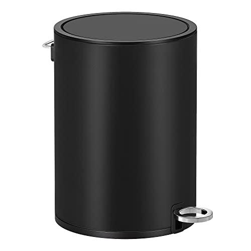 SONGMICS badrumshink, 3 liters toalettpappershink, kosmetikhink med ABS-lock och inre plasthink, stål LTB011B01