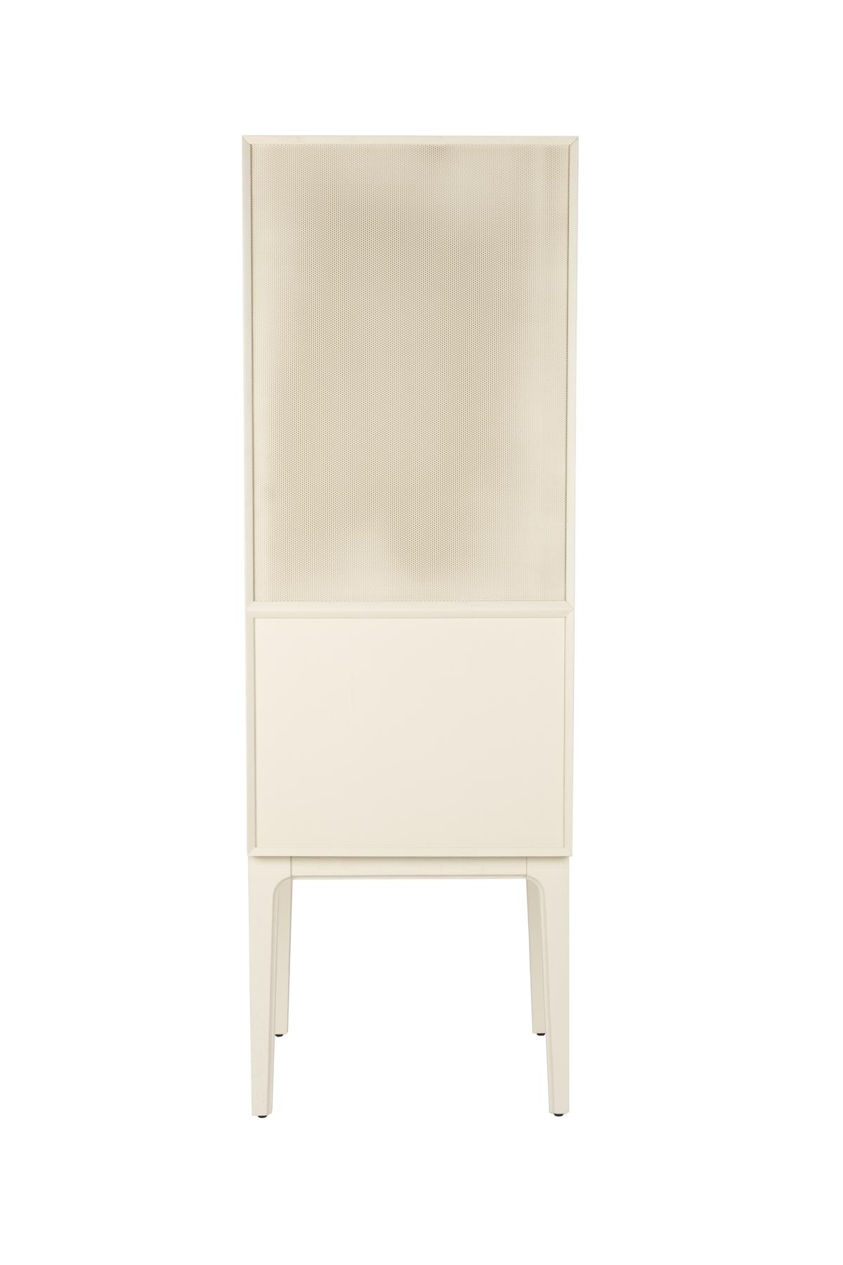 ZUIVER juniskåp, m. 1 nätdörr och 3 hyllor - beige metall och trä