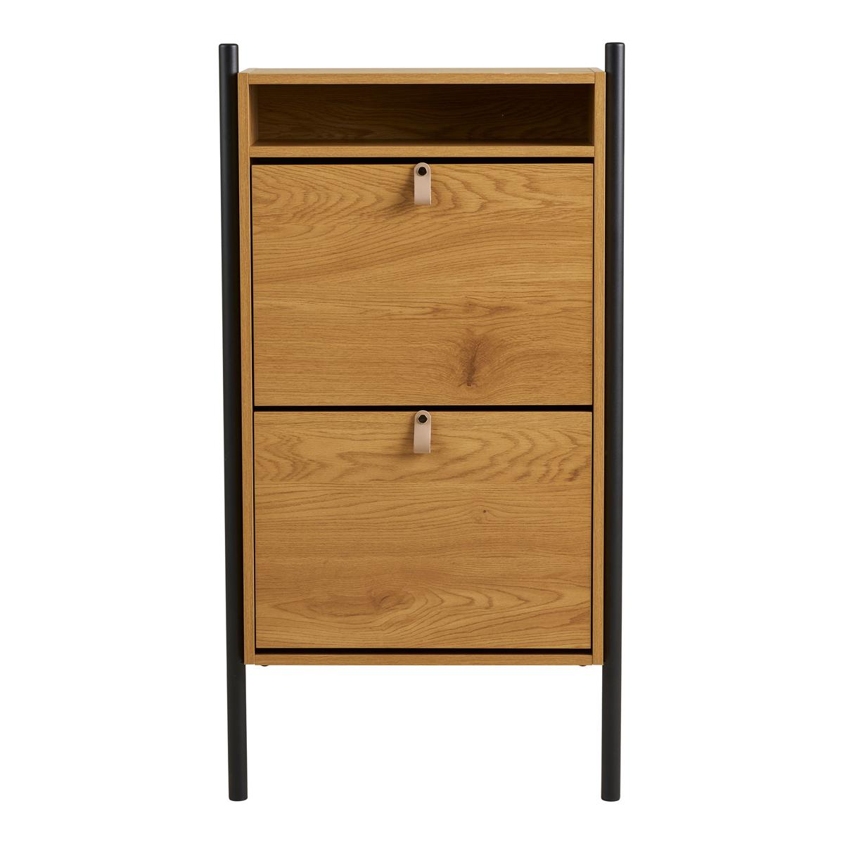 HOUSE NORDIC Barco skoskåp, med 2 dörrar - melaminfolie med eklook och stål