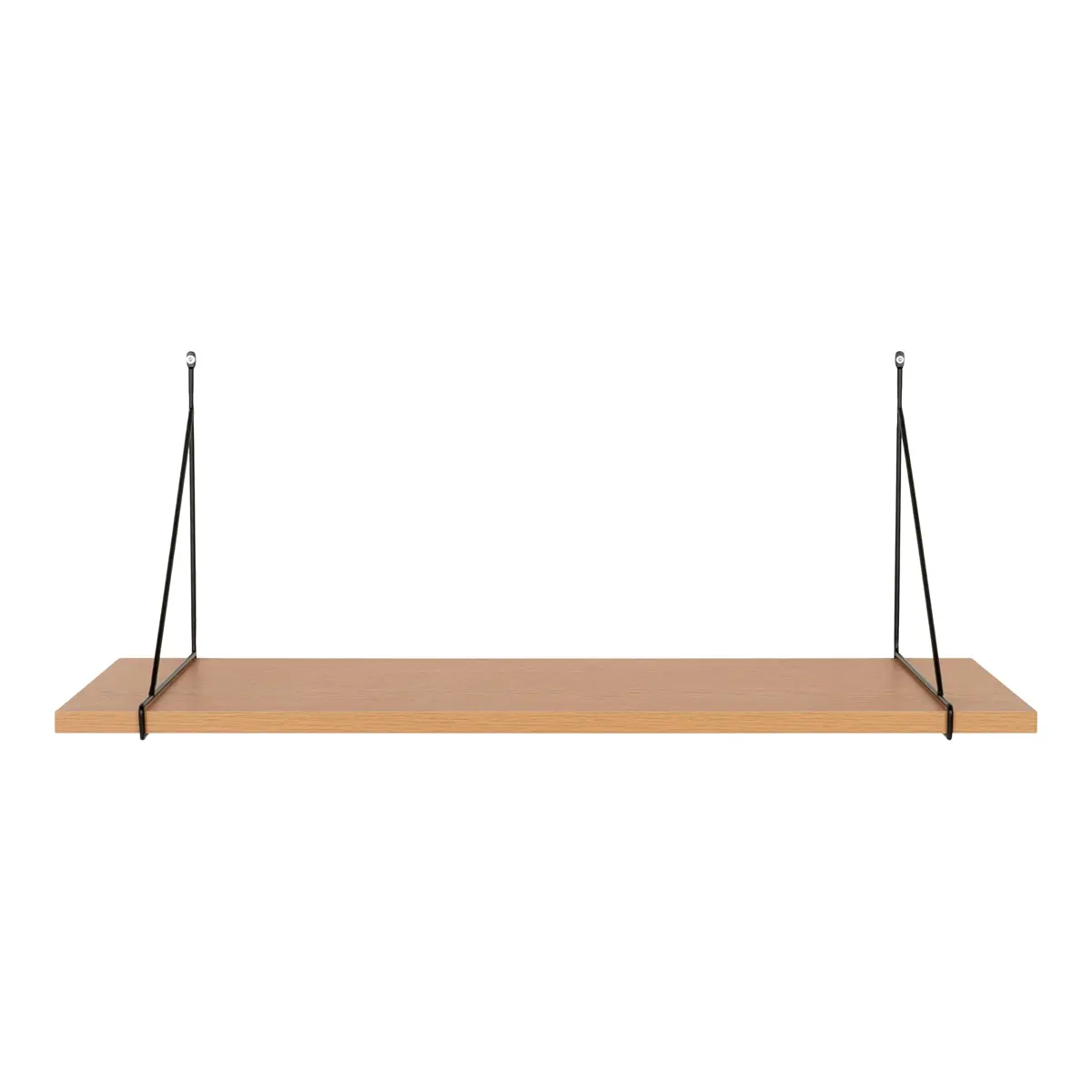 HOUSE NORDIC Chiba vägghylla, rektangulär - naturlig melamin och svart stål (120x29 cm)