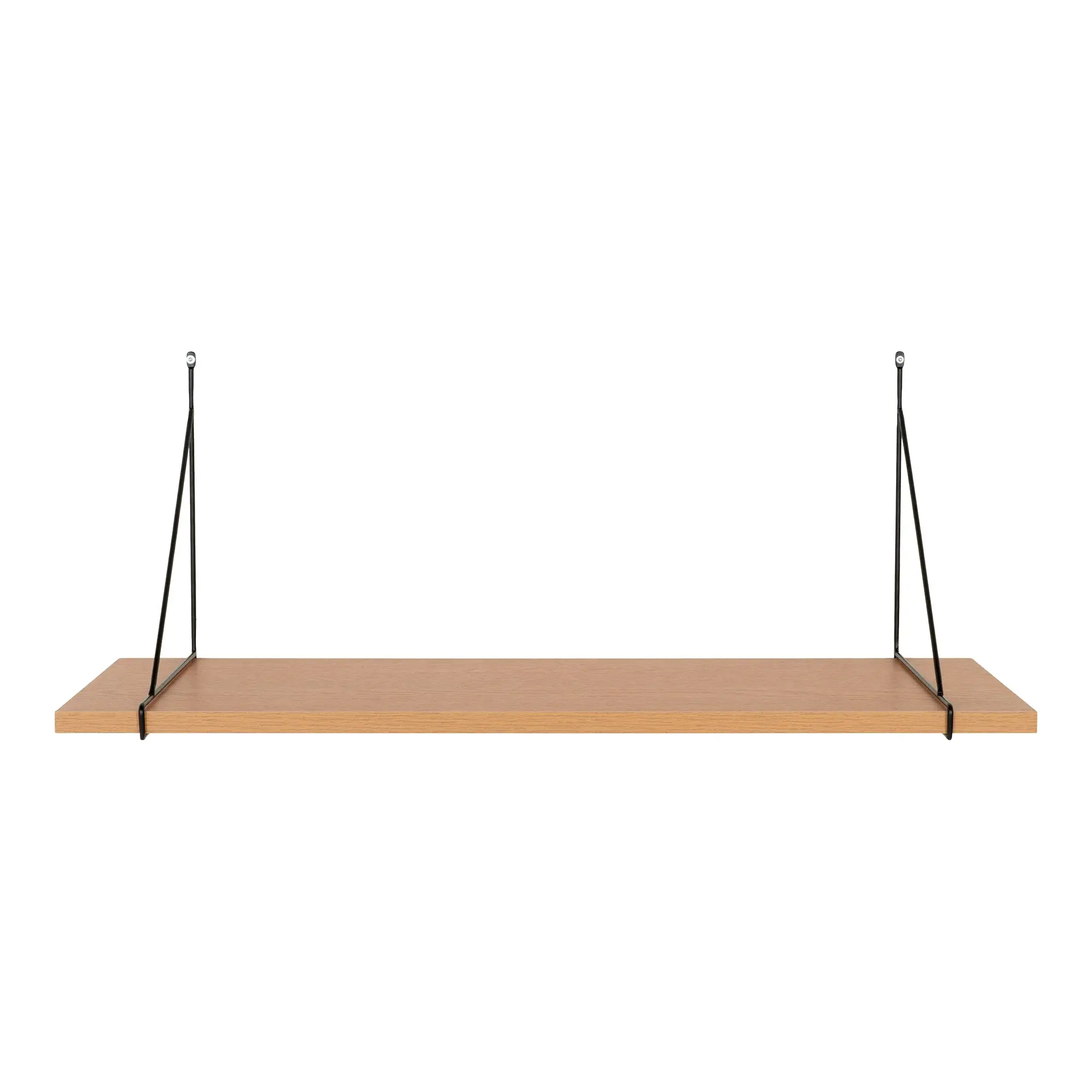 HOUSE NORDIC Chiba vägghylla, rektangulär - naturlig melamin och svart stål (120x29 cm)