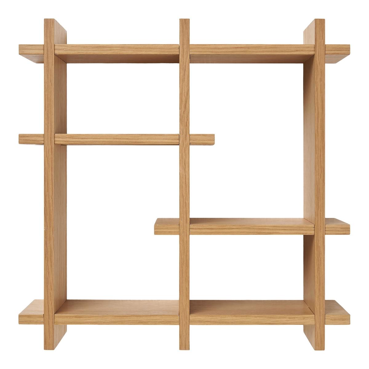 HOUSE NORDIC Olsberg vägghylla, fyrkantig - naturfärgad ekfaner (40x40)