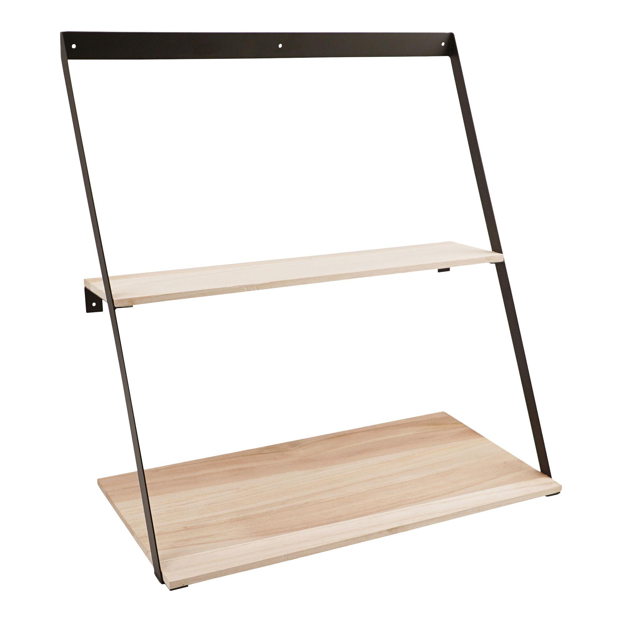 HOUSE NORDIC Bern Vägghylla - Vägghylla, stål, furu 50x21x52 cm