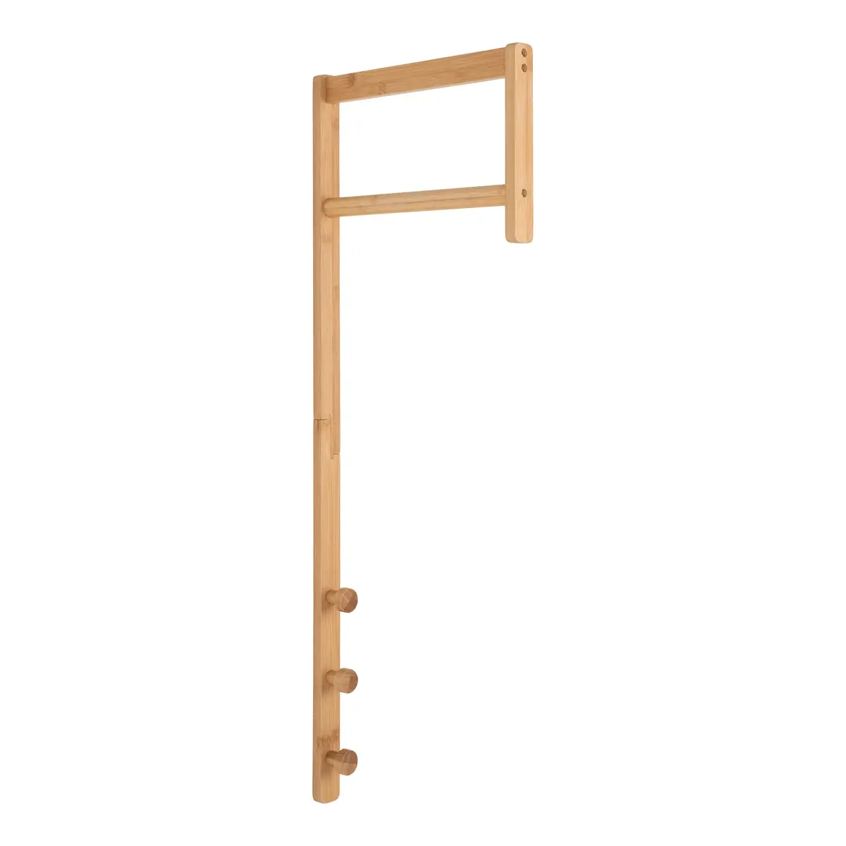 HOUSE NORDIC Trento vägghängt klädställ, m. 3 krokar och 1 hängstång - naturlig bambu