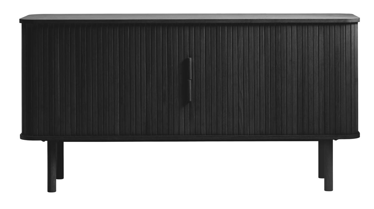 Cavo skänk, m. 2 skjutdörrar och 2 hyllor - svart ek (160x45)