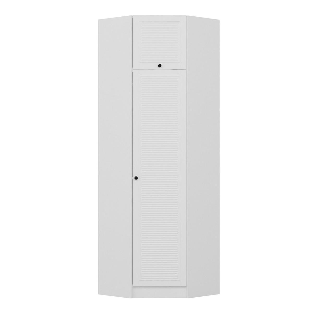 FUNZI LIVING 2305 hörngarderob, w. 2 dörrar, 2 hängstänger, 2 hyllor - vit melamin