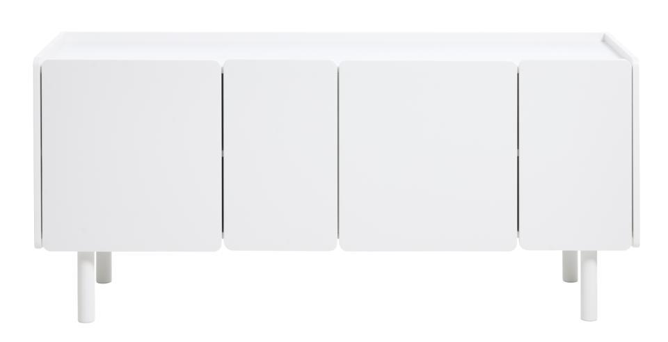 Bera skänk, med 4 dörrar och 2 hyllor - vit MDF och järn (B:160)