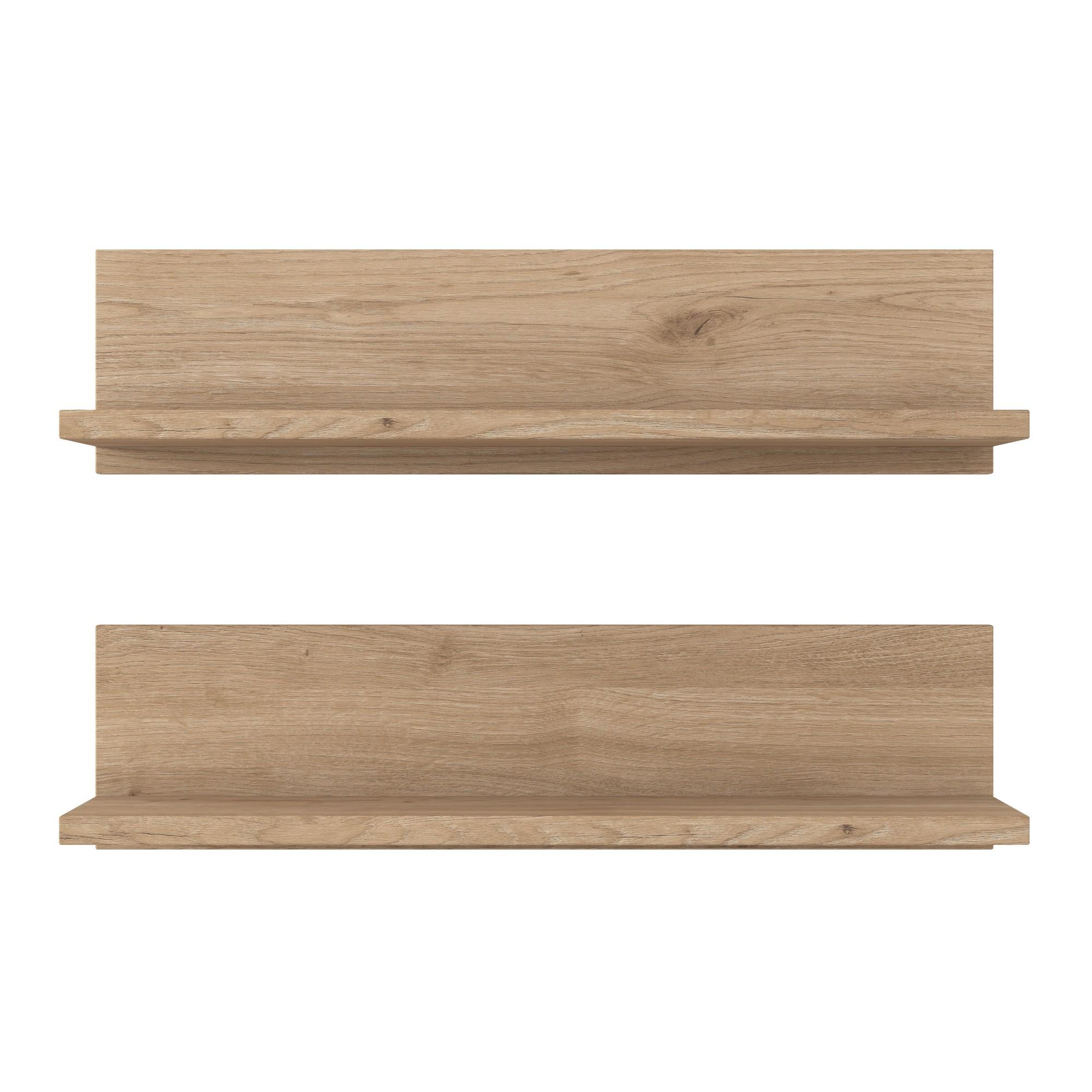 FUNZI LIVING E16 vägghylla - valnötsfärgad melamin (set med 2)