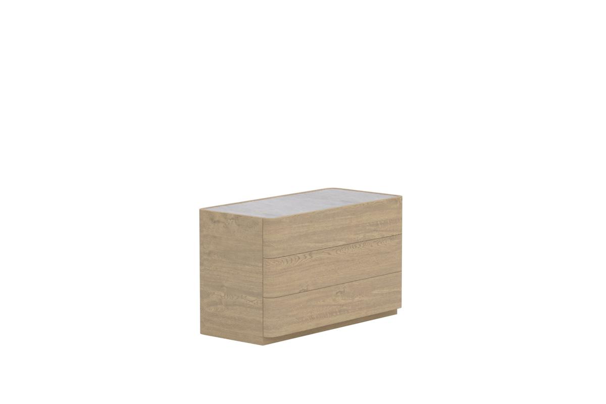 VENTURE HOME Noble låda 48x100x60 cm - Naturlig MDF / 3D-pappersglas