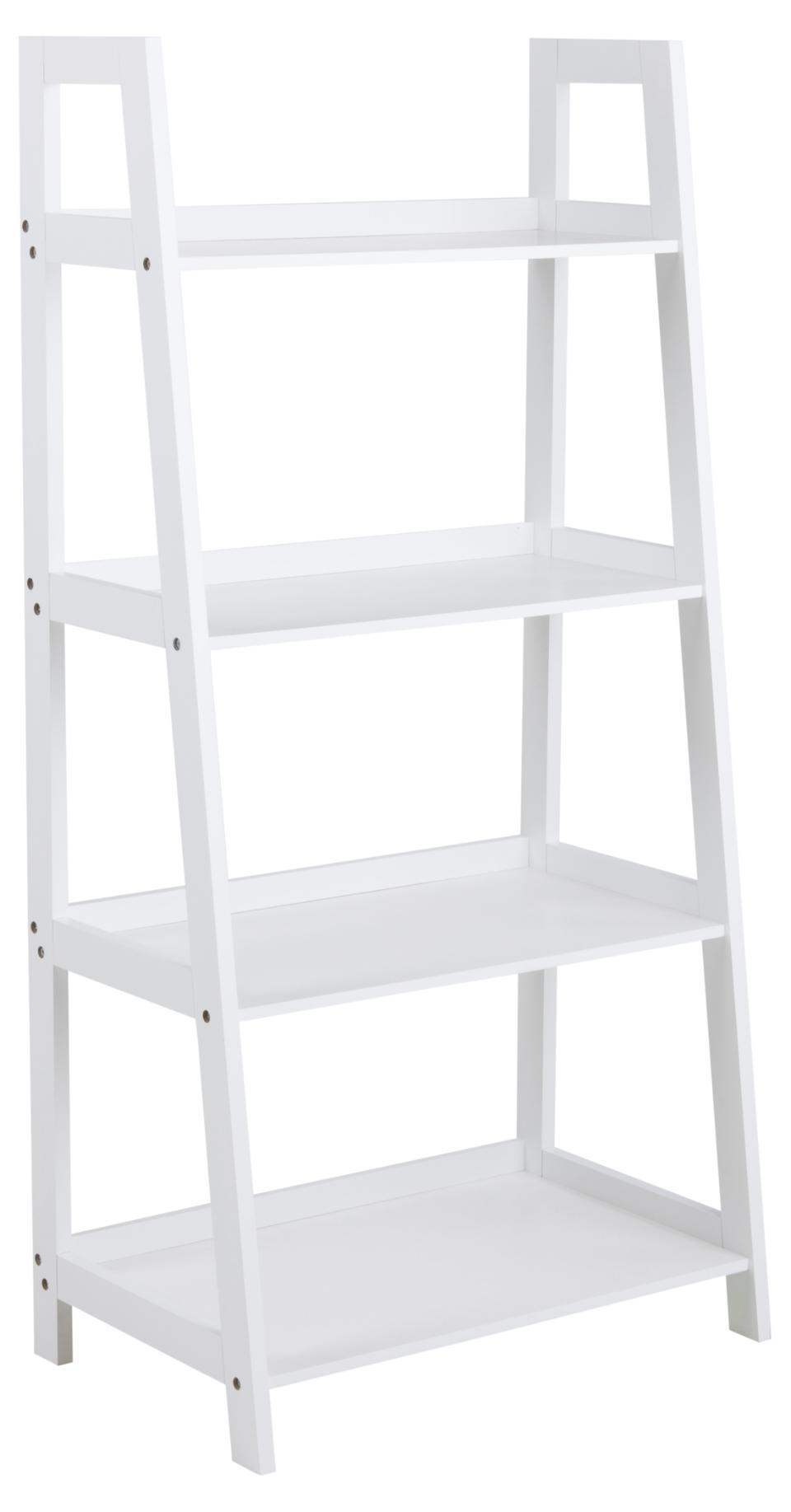 ACT NORDIC Wally bokhylla, m. 4 hyllor och trappform - vit MDF
