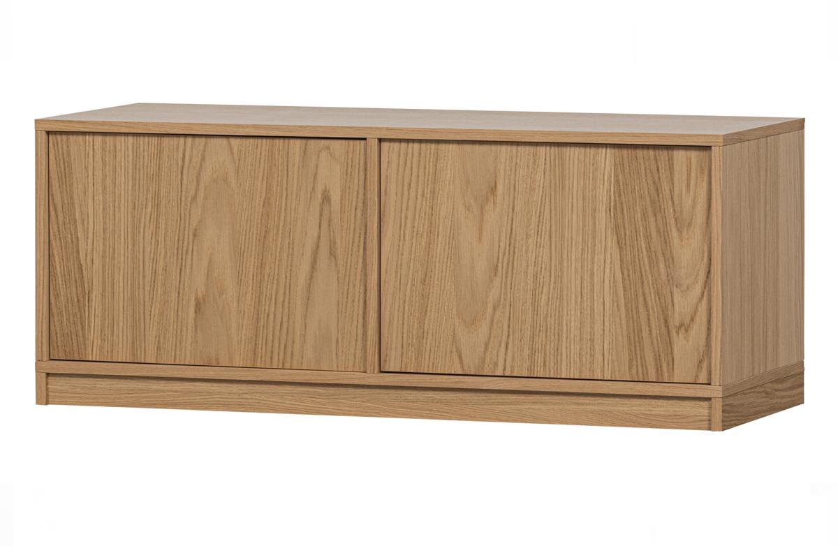 VTWONEN Modulärt underskåp, m. 2 tryck för att öppna dörrar och 2 hyllor - naturlig matt ekfanér (110x40)