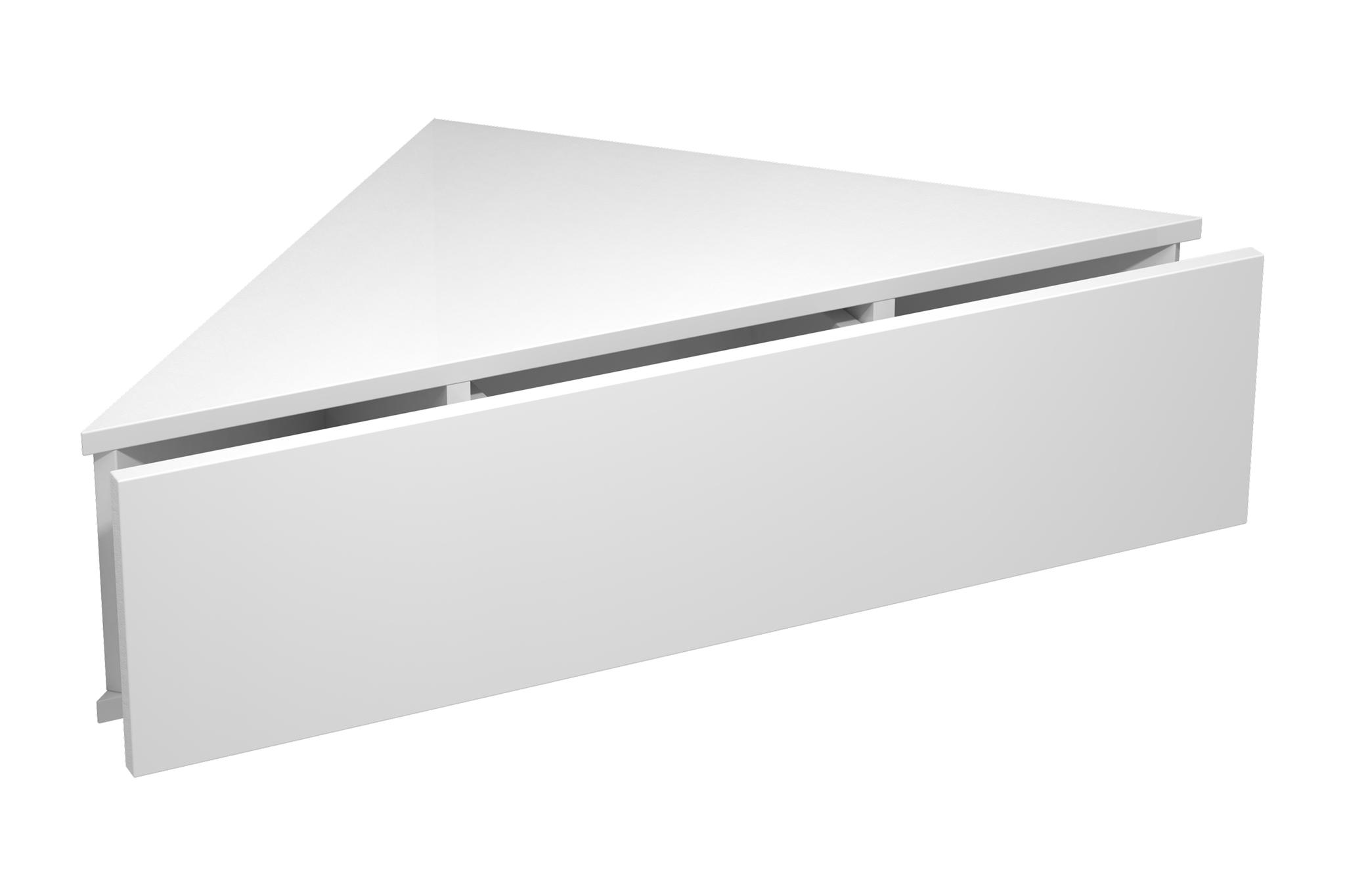 VCM NORDIC Usal S hörnvägghylla, w. 1 låda - vitt trä (60x42,4)