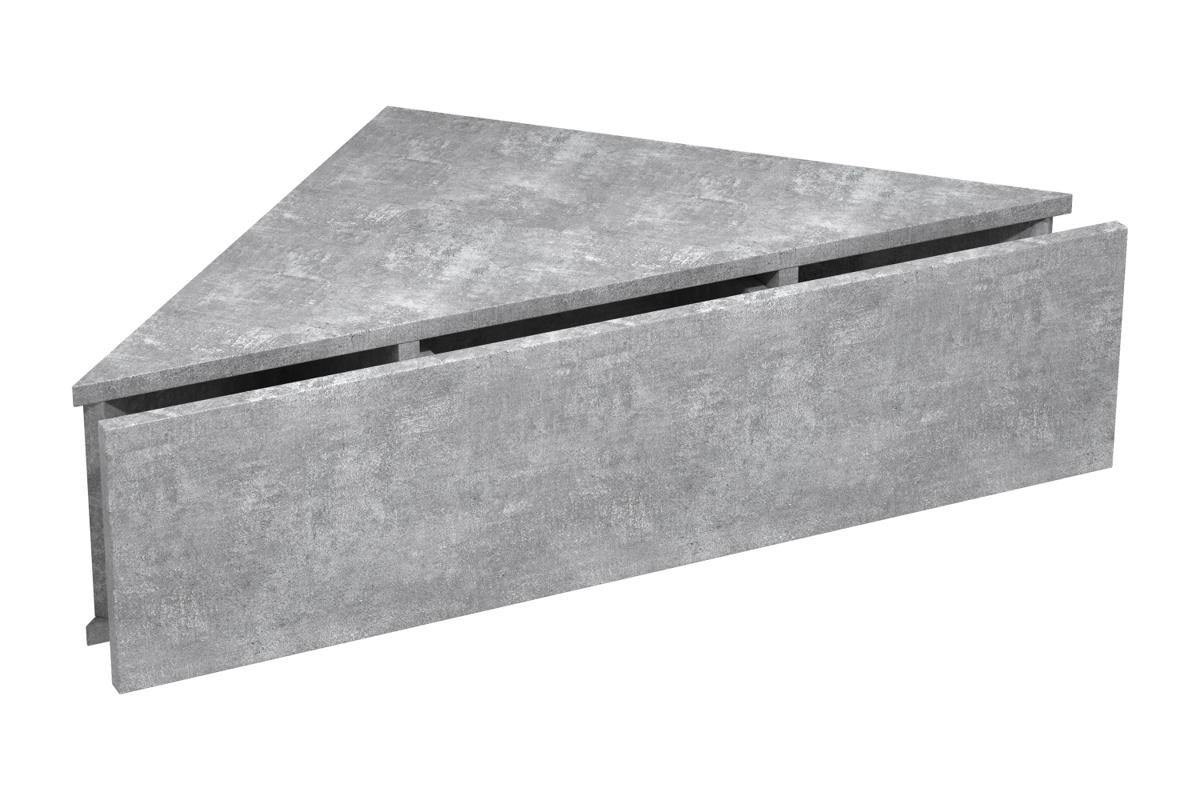 VCM NORDIC Usal S hörnvägghylla, w. 1 låda - betonggrått trä (60x42,4)