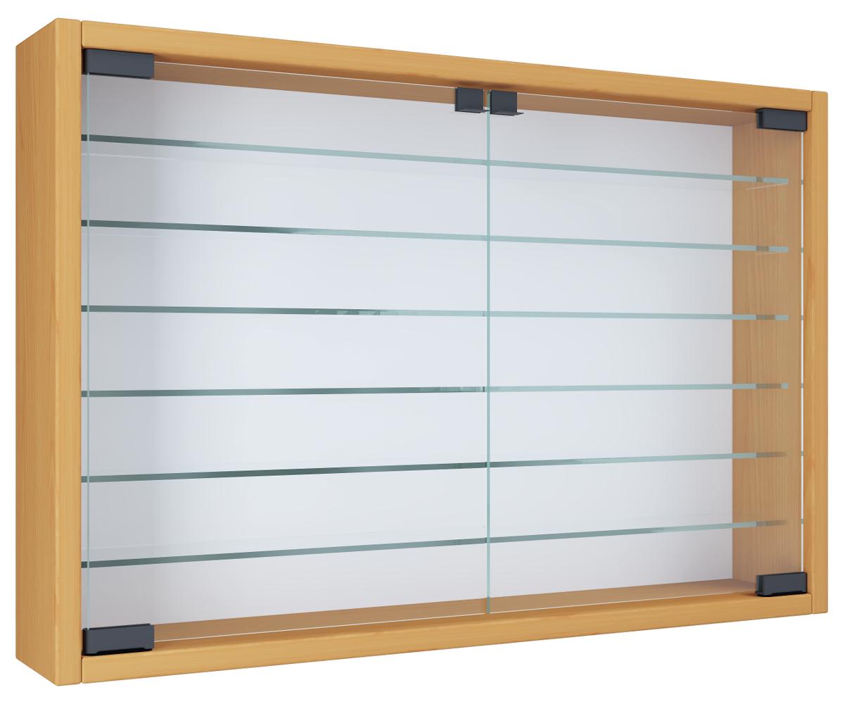 VCM NORDIC Mandosa XL väggskåp, w. 2 dörrar och 6 hyllor - glas och naturligt trä