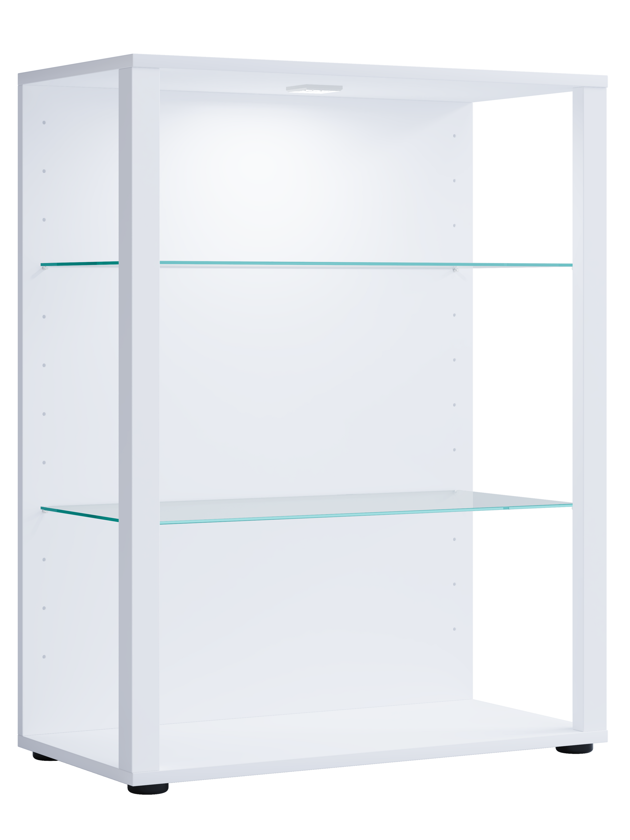 VCM NORDIC Glasol XL vitrinskåp, w. 2 glashyllor - vitt trä