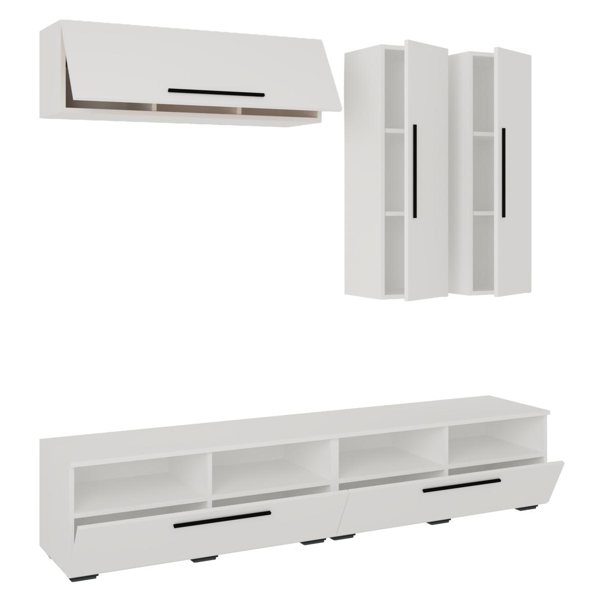 VCM NORDIC Arila XL 5-st. hyllsystem, m. 5 dörrar, 17 fack, 8 hyllor - vitt trä