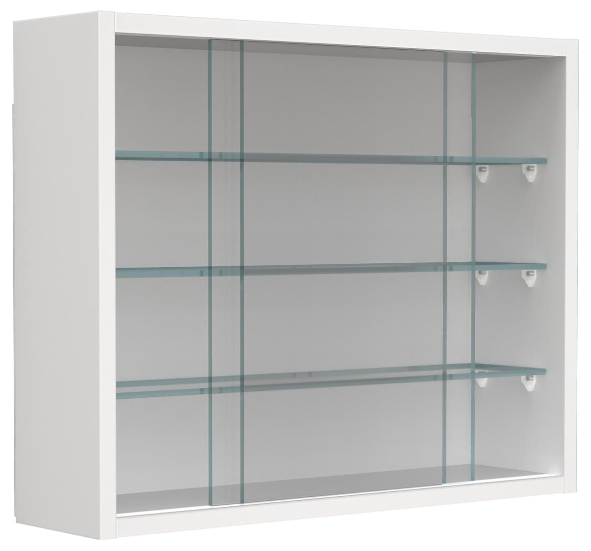 VCM NORDIC Drivalo S väggskåp, m. 2 skjutdörrar och 3 hyllor - glas och vitt trä