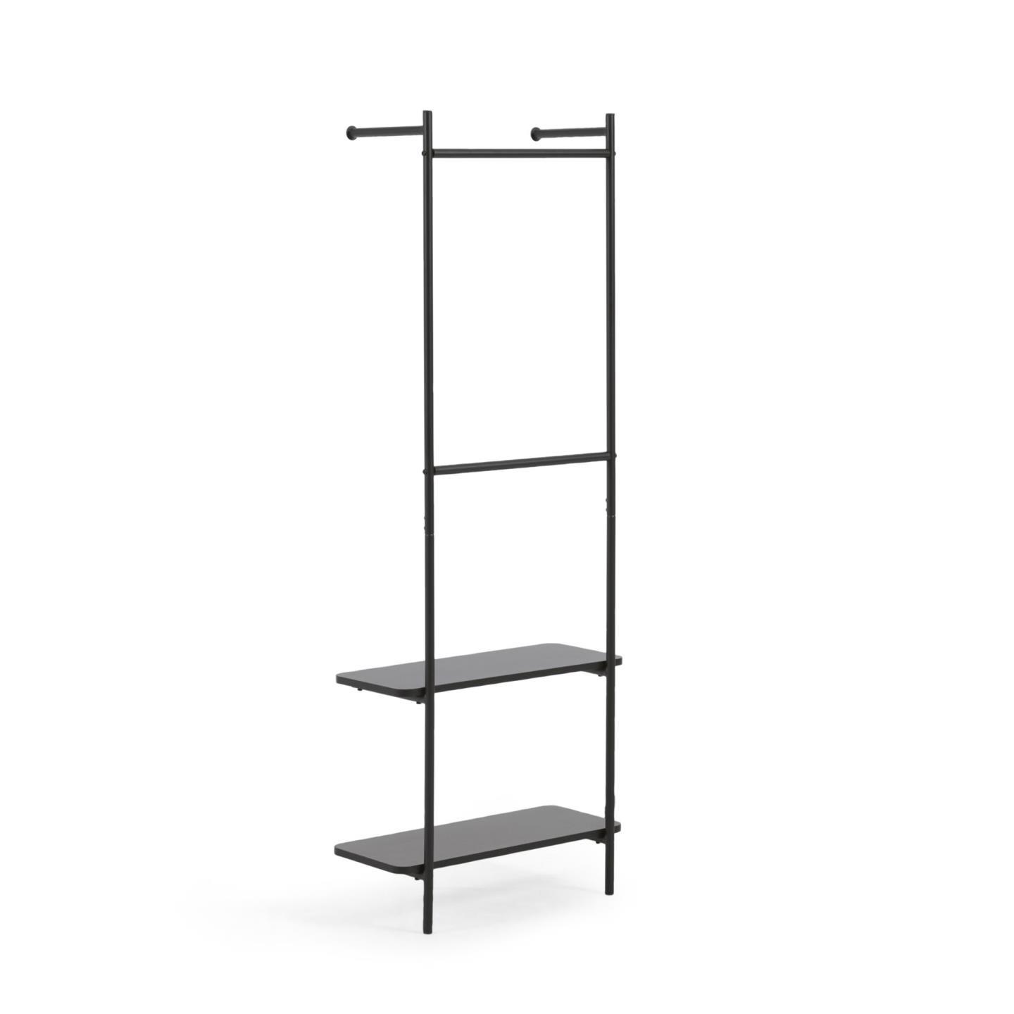 KAVE HOME Galatia klädstång i melamin och metall med svart finish 60 x 162 cm