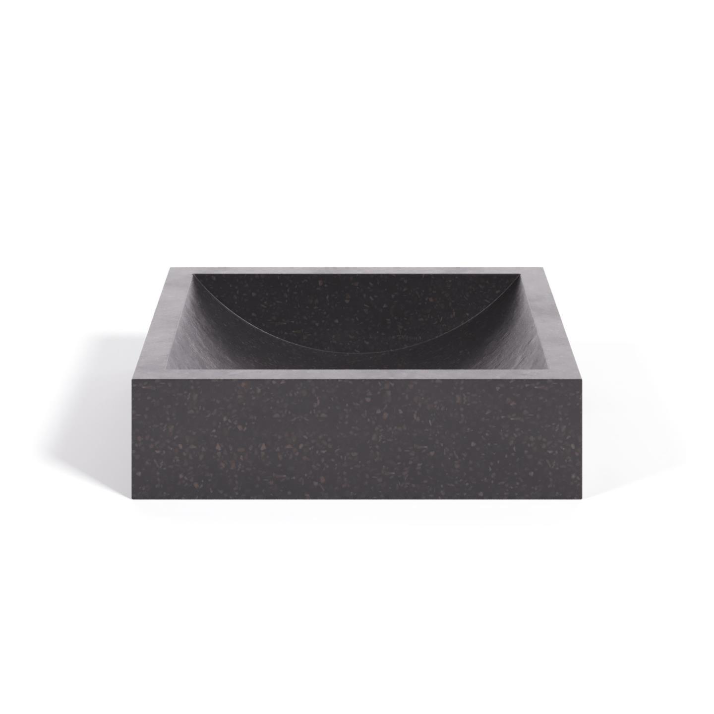 KAVE HOME Sunday Tvättställ för Badrummet, Rektangulär - Svart Terrazzo (40 x 45 cm)