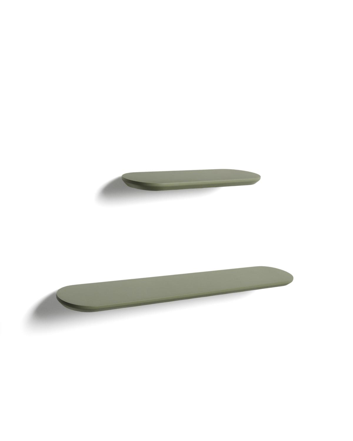 KAVE HOME Arely-hyllor - grön MDF (35cm/55cm) (set om 2)