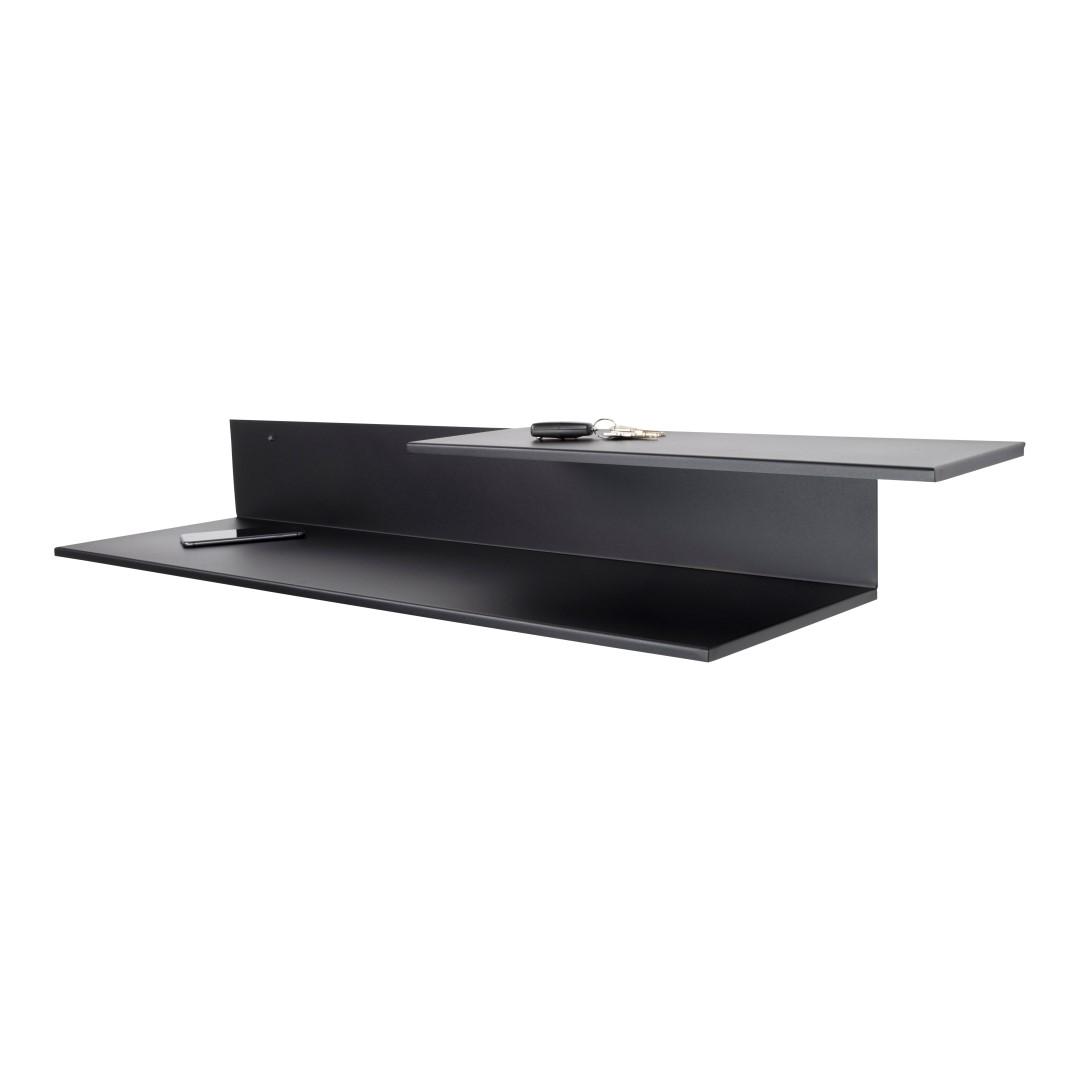 SPINDER DESIGN Vikt 2 vägghylla - svart stål (B:119)