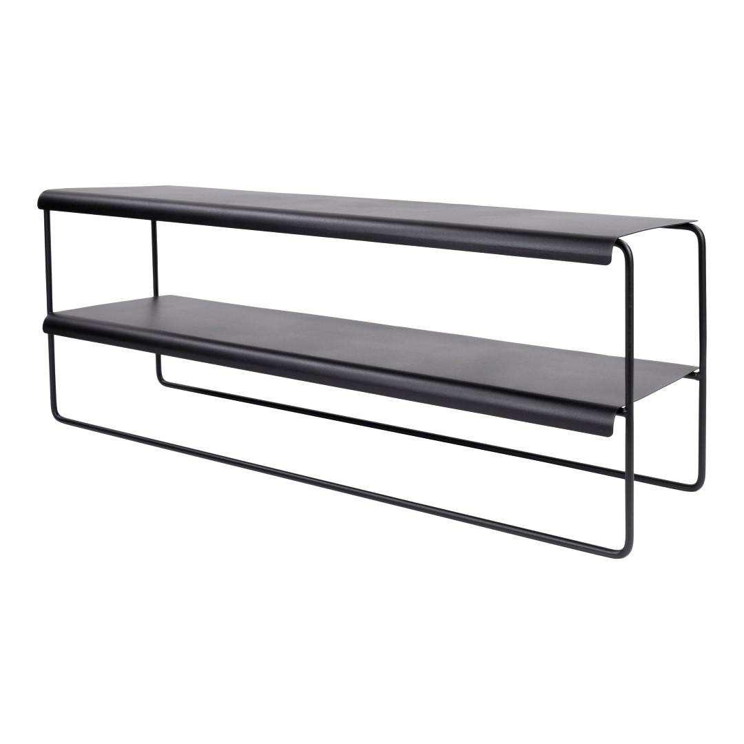 SPINDER DESIGN Gabi skoställ, m. 2 hyllplan - svart stål (B:103)