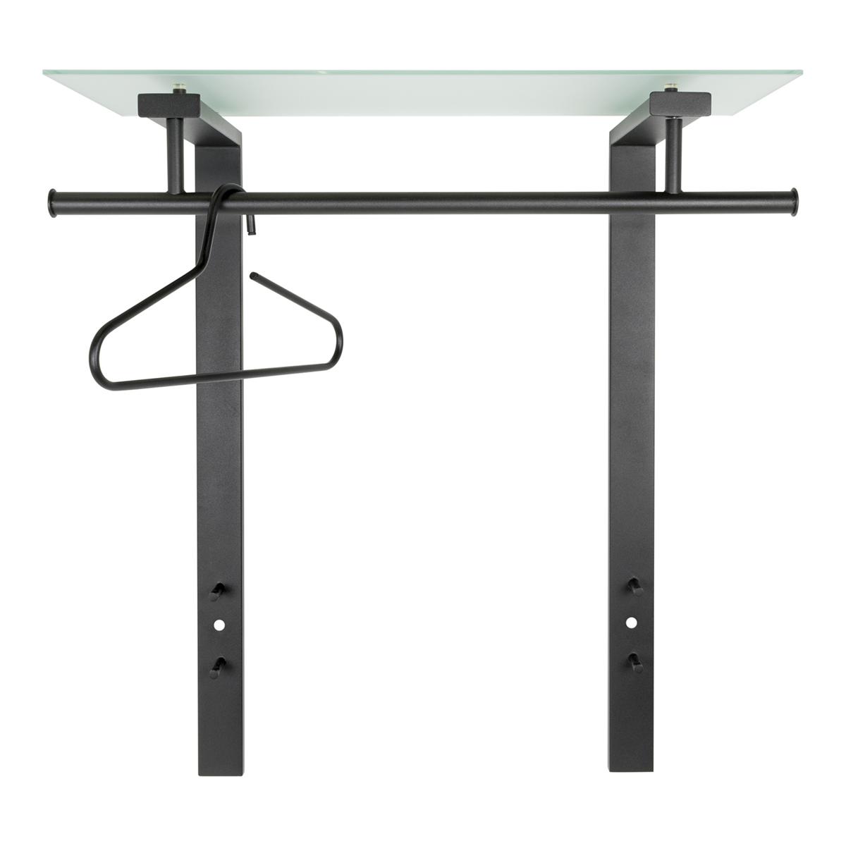 SPINDER DESIGN Rektangulär Dutch Klädhängare, med 1 Hylla - Glas och Svart Stål