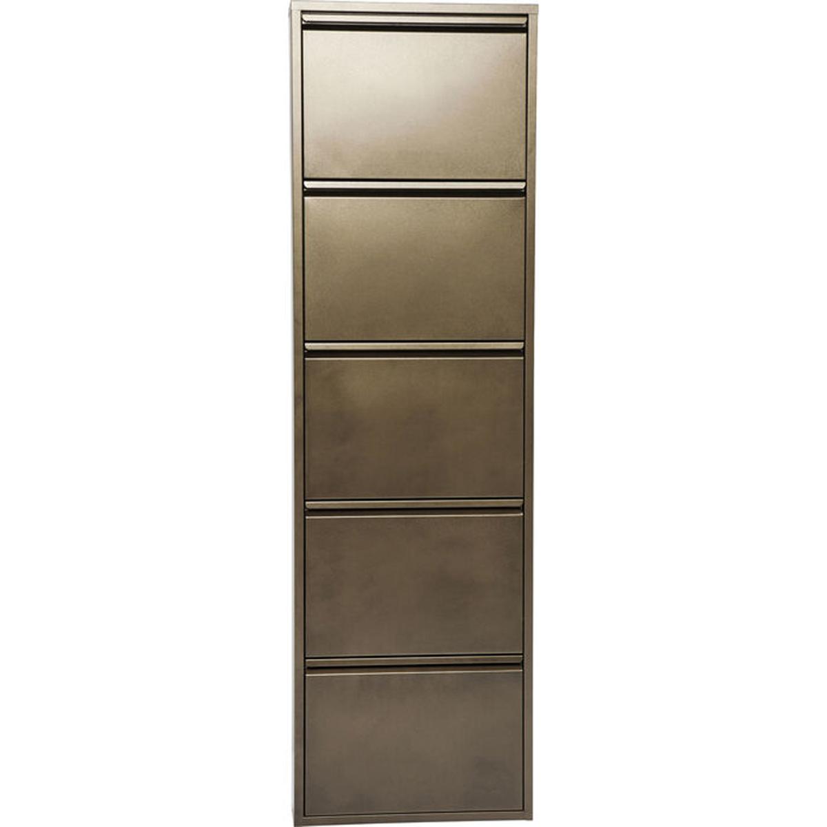 KARE DESIGN Caruso 5 Bronze skoskåp, med 5 fack - brons stål