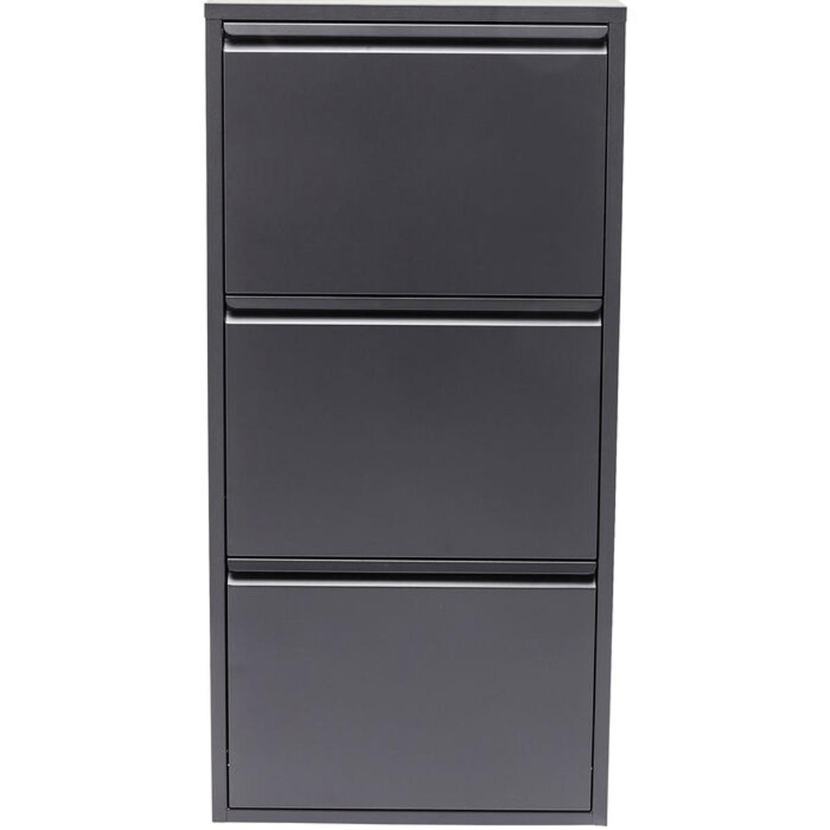 KARE DESIGN Caruso 3 Anthracite skoskåp, med 3 fack - antracitgrått stål