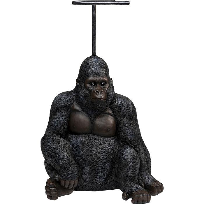 KARE DESIGN Sitting Monkey Gorilla toalettpappershållare - brun/svart polyresin (H:51)