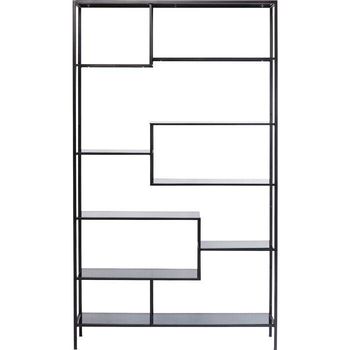 KARE DESIGN Takbokhylla, rektangulär - antracitglas och svart stål (H:195)