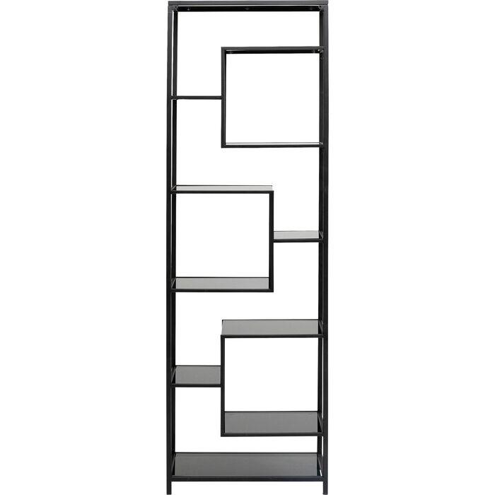 KARE DESIGN Takbokhylla, rektangulär - antracitglas och svart stål (H:195)