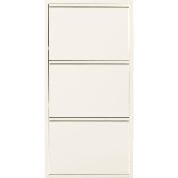 KARE DESIGN Caruso 3 skoskåp, w. 3 dörrar - krämstål (H:104)