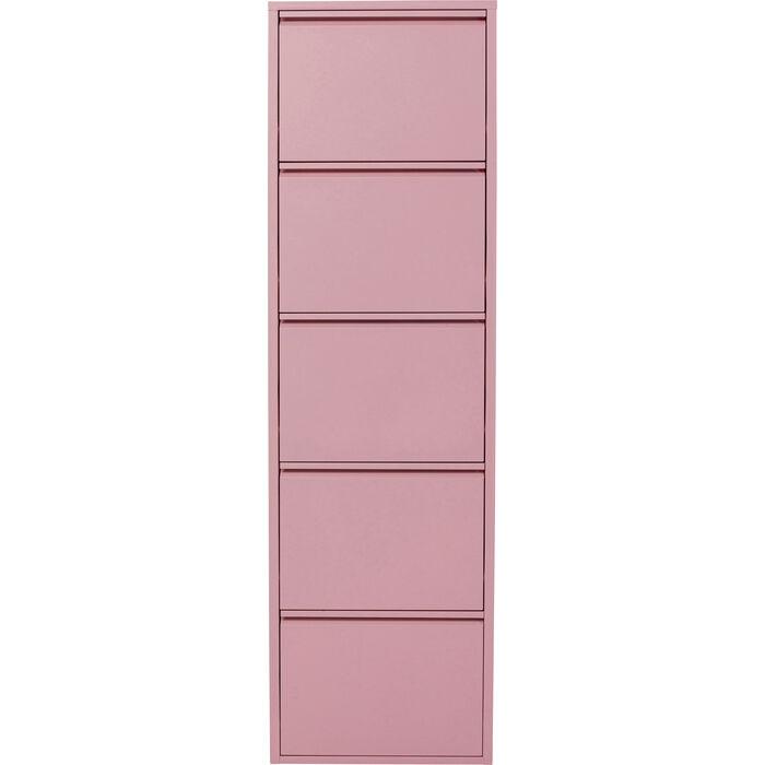 KARE DESIGN Caruso 5 skoskåp, w. 5 dörrar - rosa stål (H:173)