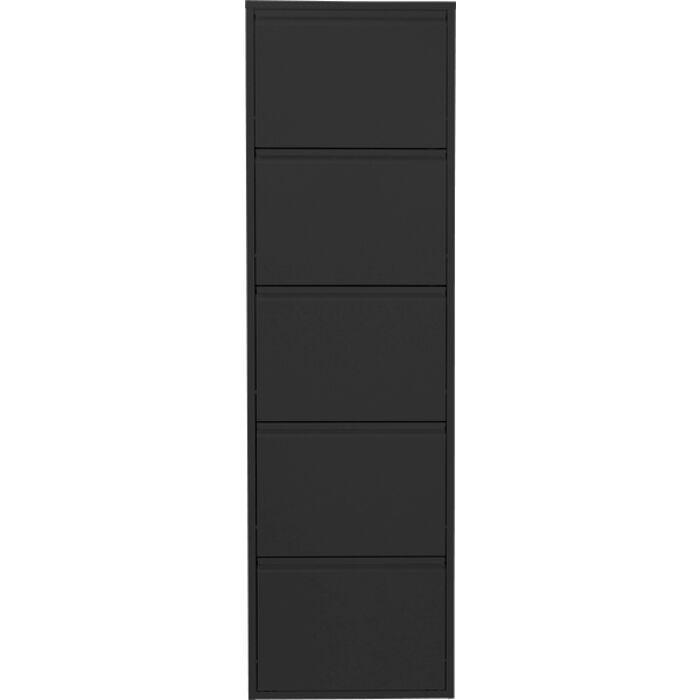 KARE DESIGN Caruso 5 skoskåp, w. 5 dörrar - svart stål (H:173)