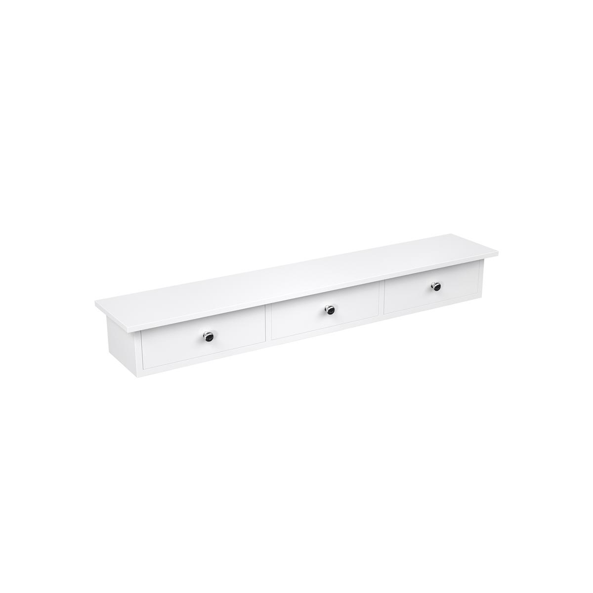 SONGMICS LWS085W01 vägghylla, med 3 lådor - vit MDF (B:80)