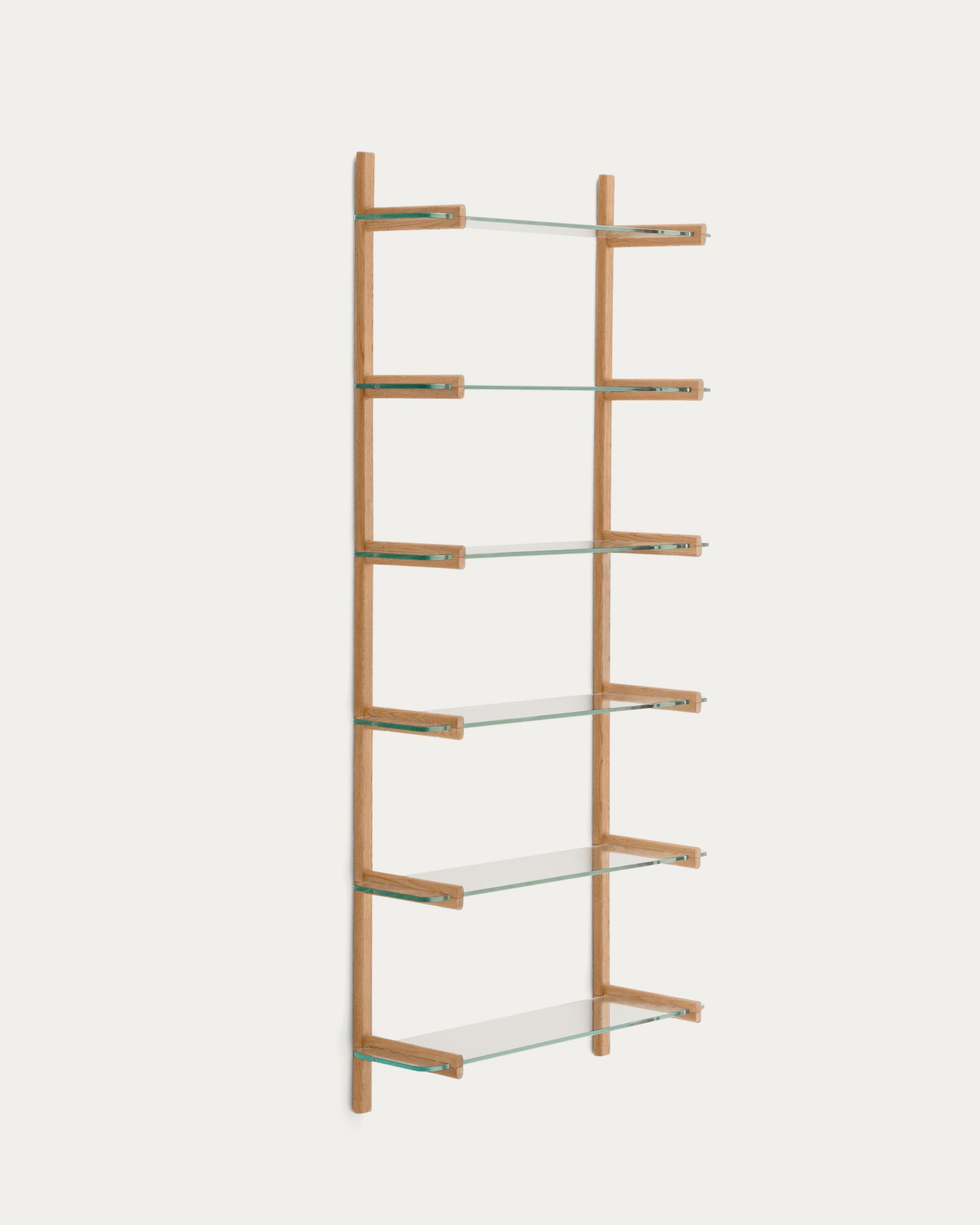 KAVE HOME Sitra modulhylla, 6 glashyllor och FSC Mix Credit massiv ek, 90 cm