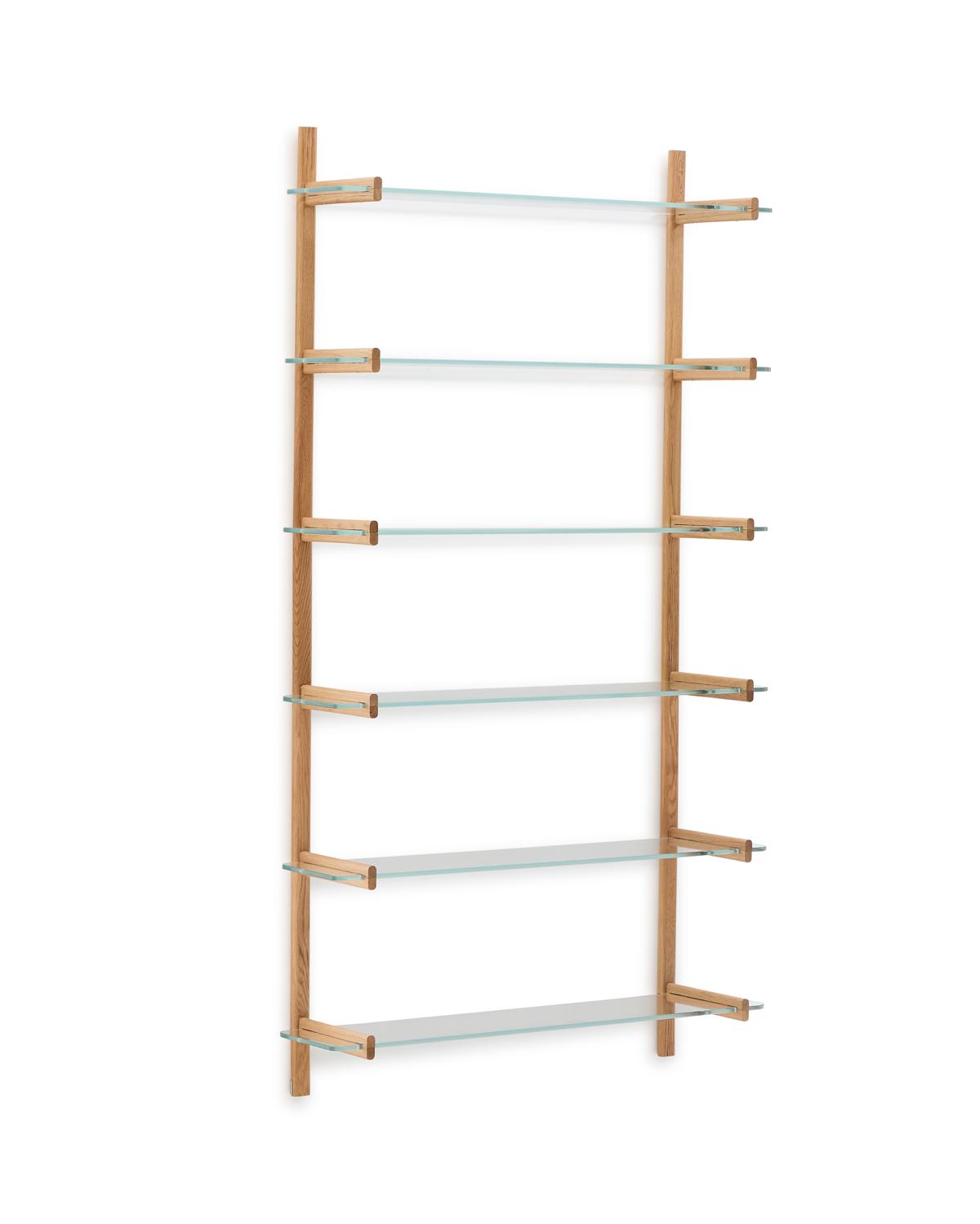 KAVE HOME Sitra modulär hyllenhet, med 6 glashyllor - naturfärgad ek (110cm)