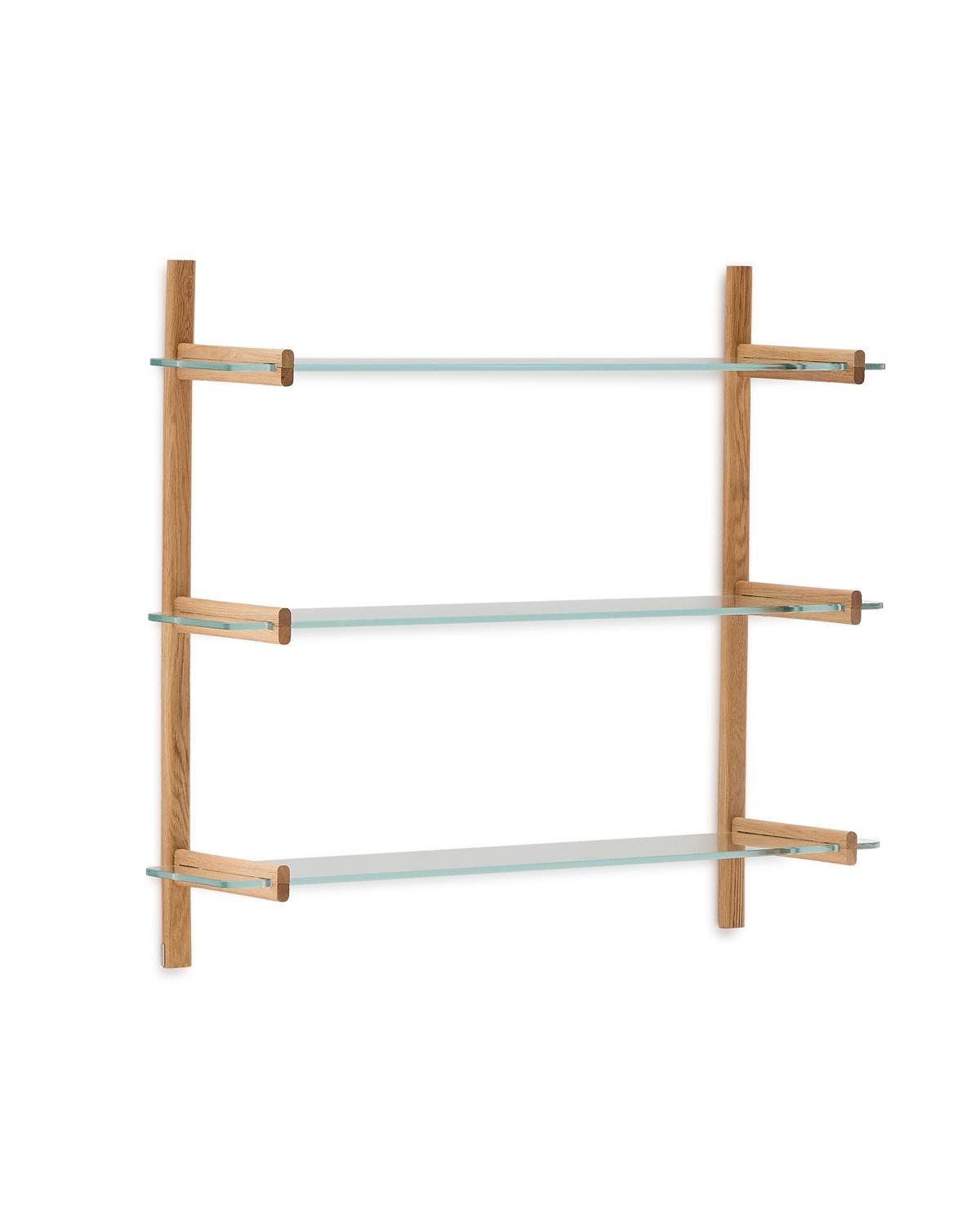 KAVE HOME Sitra modulär hyllenhet, med 3 glashyllor - naturfärgad ek (110cm)