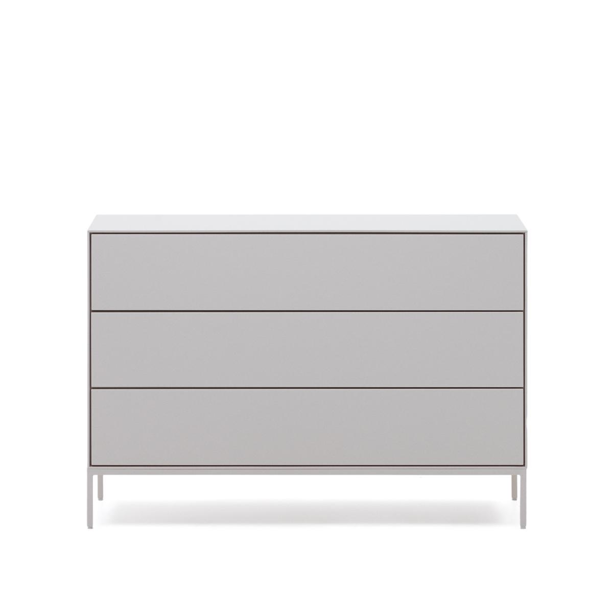 KAVE HOME Vedrana byrå med 3 lådor vitlackerad MDF 110 x 75 cm